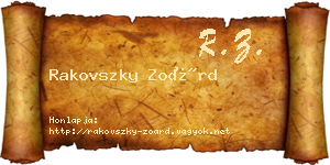 Rakovszky Zoárd névjegykártya